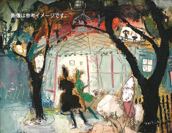 松井ヨシアキ「（カフェの風景）」油彩 -探している絵画の情報を掲載中